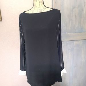 Women's Long Sleeve Pinstriped Top